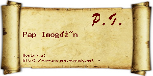 Pap Imogén névjegykártya
